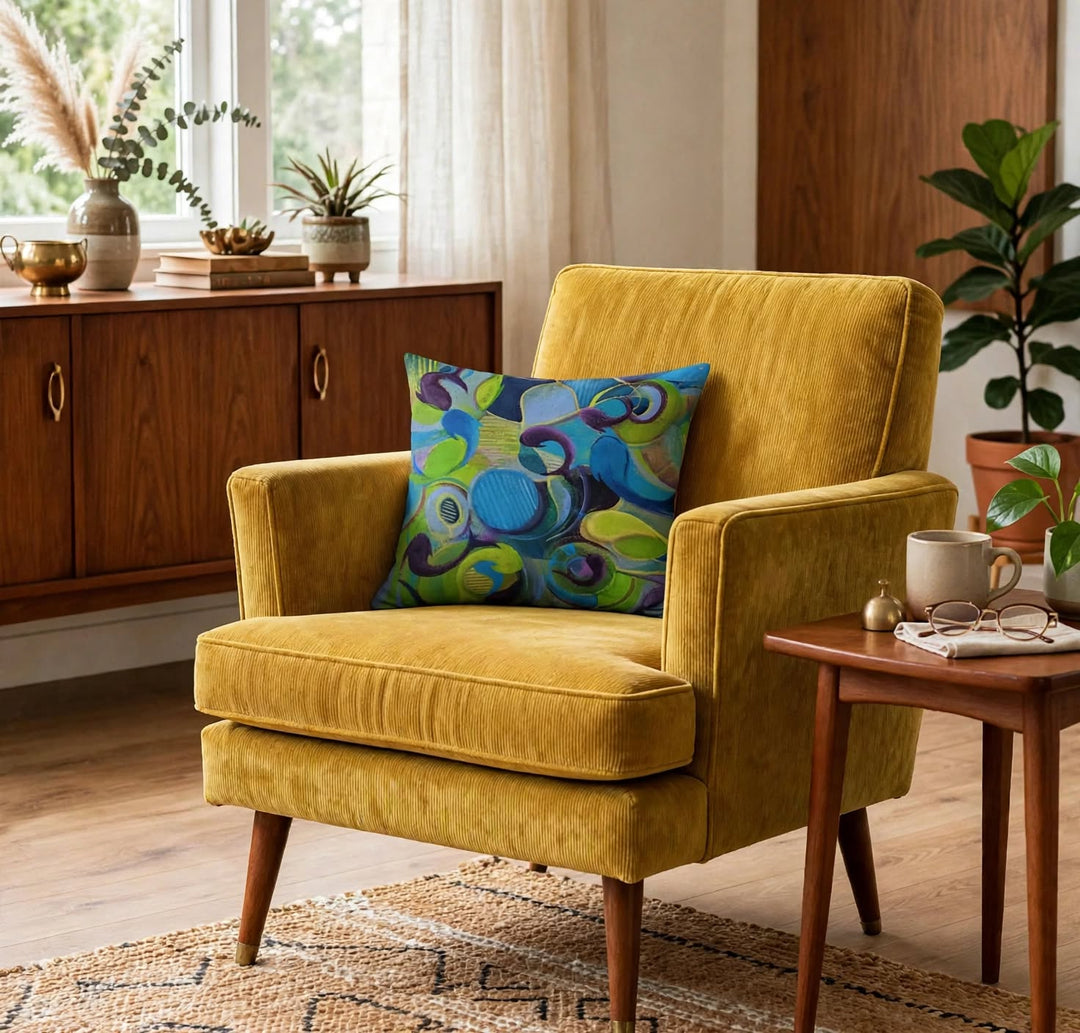 MidCentury Blufish Pillow