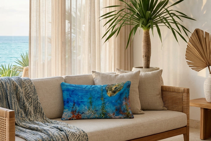 Diving Turtle Pillow
