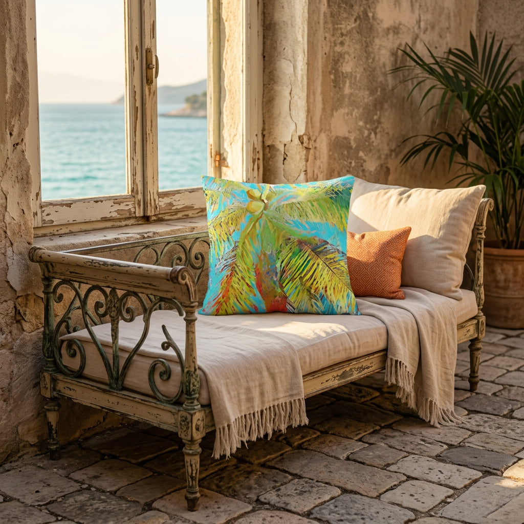 Pastel Palm Pillow