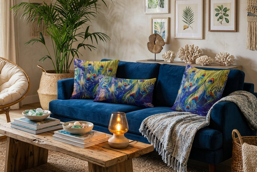 Peacock Feather Pillow
